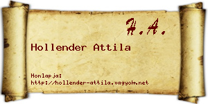 Hollender Attila névjegykártya